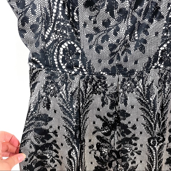 Nine West Lace Print Sleeves Midi Dress - Picture 5 of 7